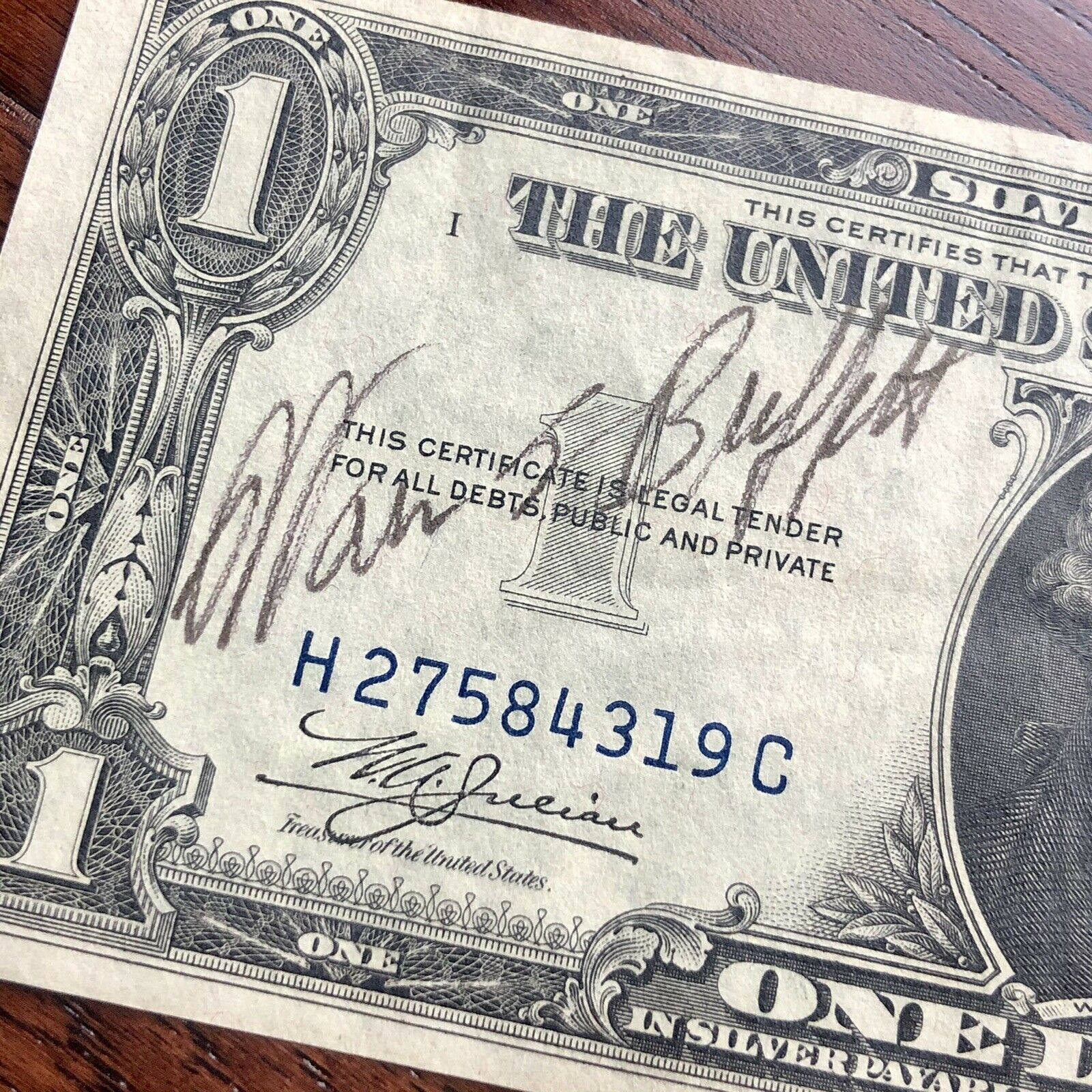 WARREN BUFFETT * JSA LOA * Hand Signed Silver Certificate Dollar Bill Autograph