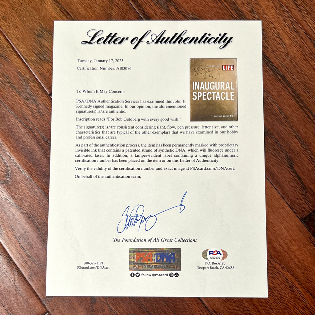JOHN F. KENNEDY * PSA/DNA * Signed ASK NOT Speech Autograph 2 Days Before Death