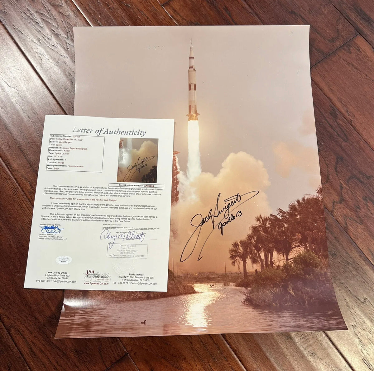 JACK SWIGERT * JSA LOA * 16x20 Signed Apollo 13 Launch Poster Photo Autograph