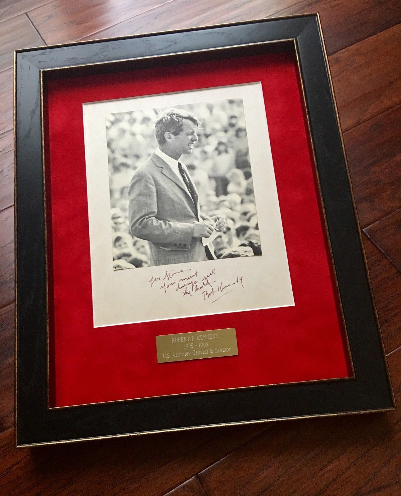 ROBERT F. KENNEDY * "Always Seek the Truth" * Authentic AUTOGRAPH Photo Signed