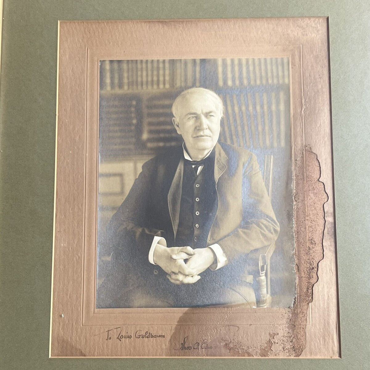 THOMAS EDISON * JSA LOA * Autograph Photo Signed on the Mat