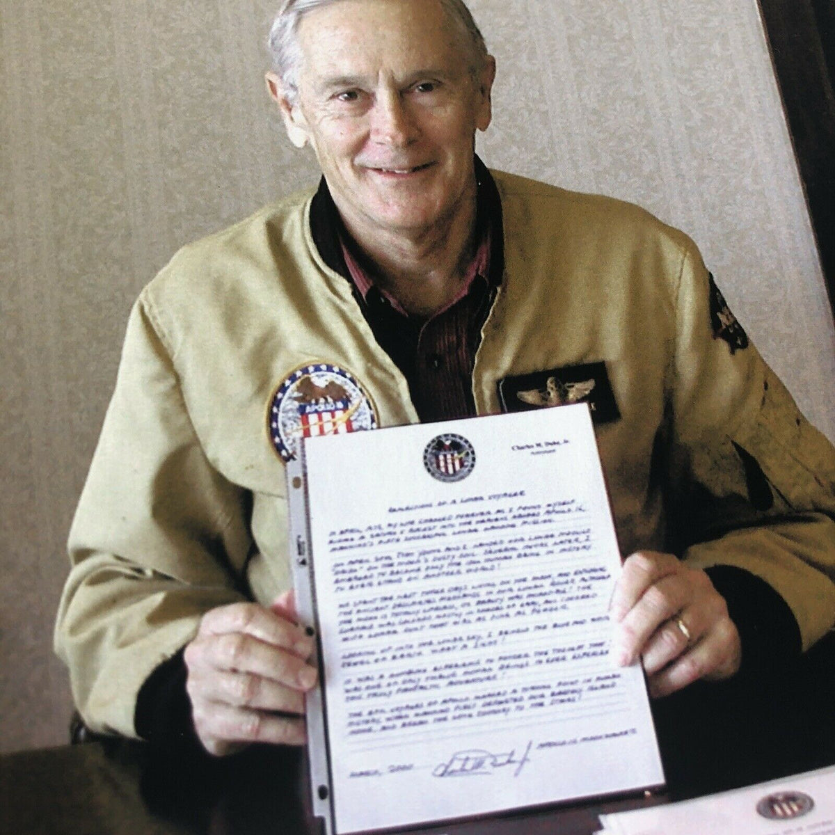 CHARLIE DUKE * JSA LOA * Lunar Voyager Autograph Letter Signed * Apollo 16