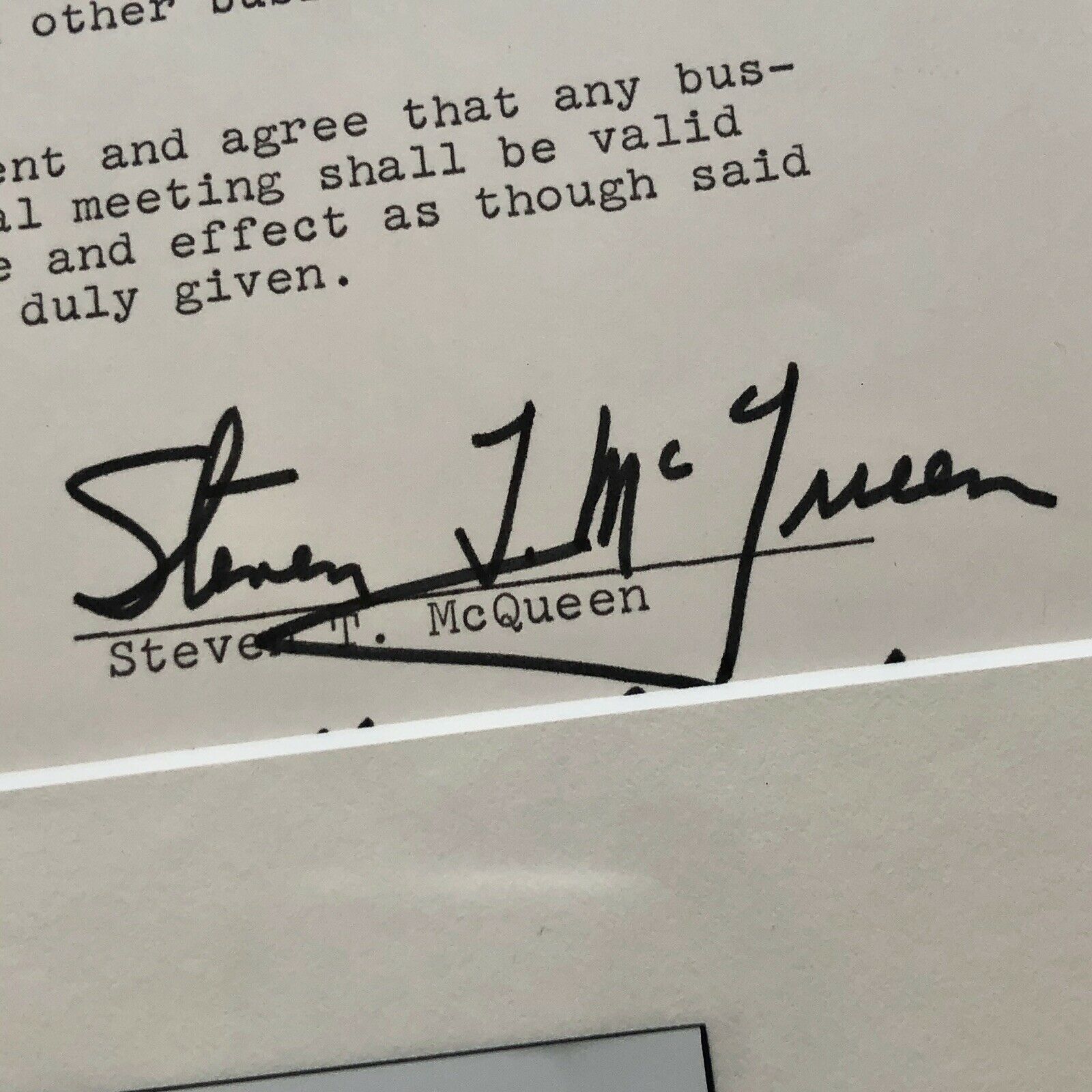 STEVE MCQUEEN * Signed Production Document Contract Autograph * Movie Actor