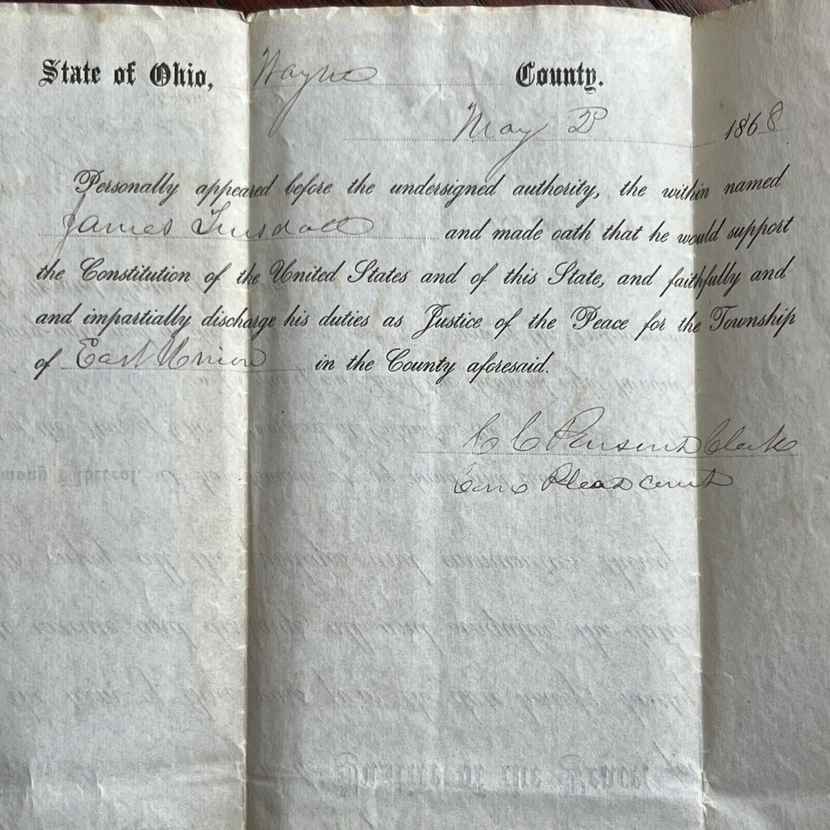 RUTHERFORD B. HAYES * JSA * Autograph State of Ohio Document Signed President