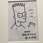 MATT GROENING * JSA * AUTOGRAPH Hand Drawn Bart Simpson SIGNED