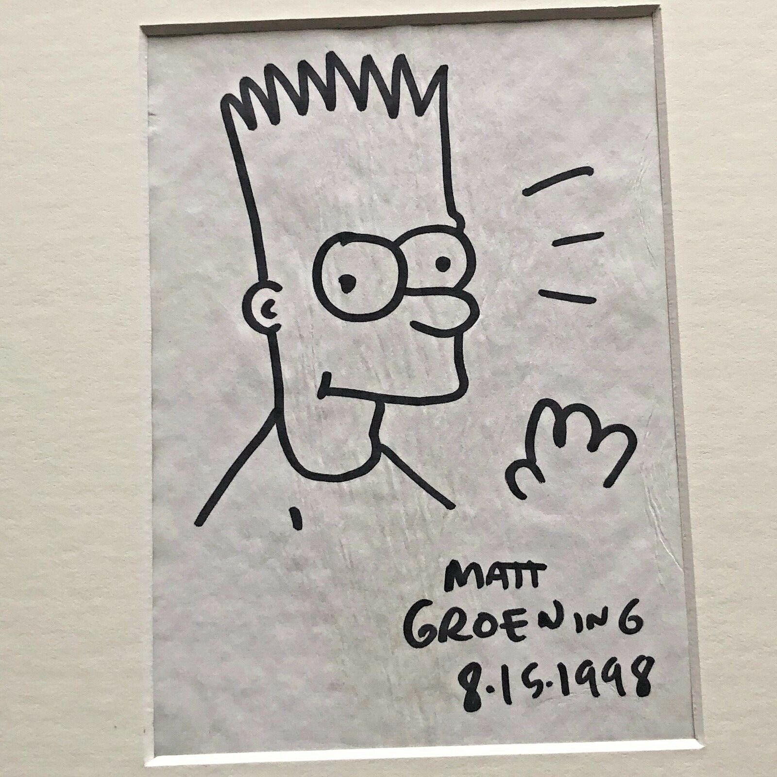 MATT GROENING * JSA * AUTOGRAPH Hand Drawn Bart Simpson SIGNED