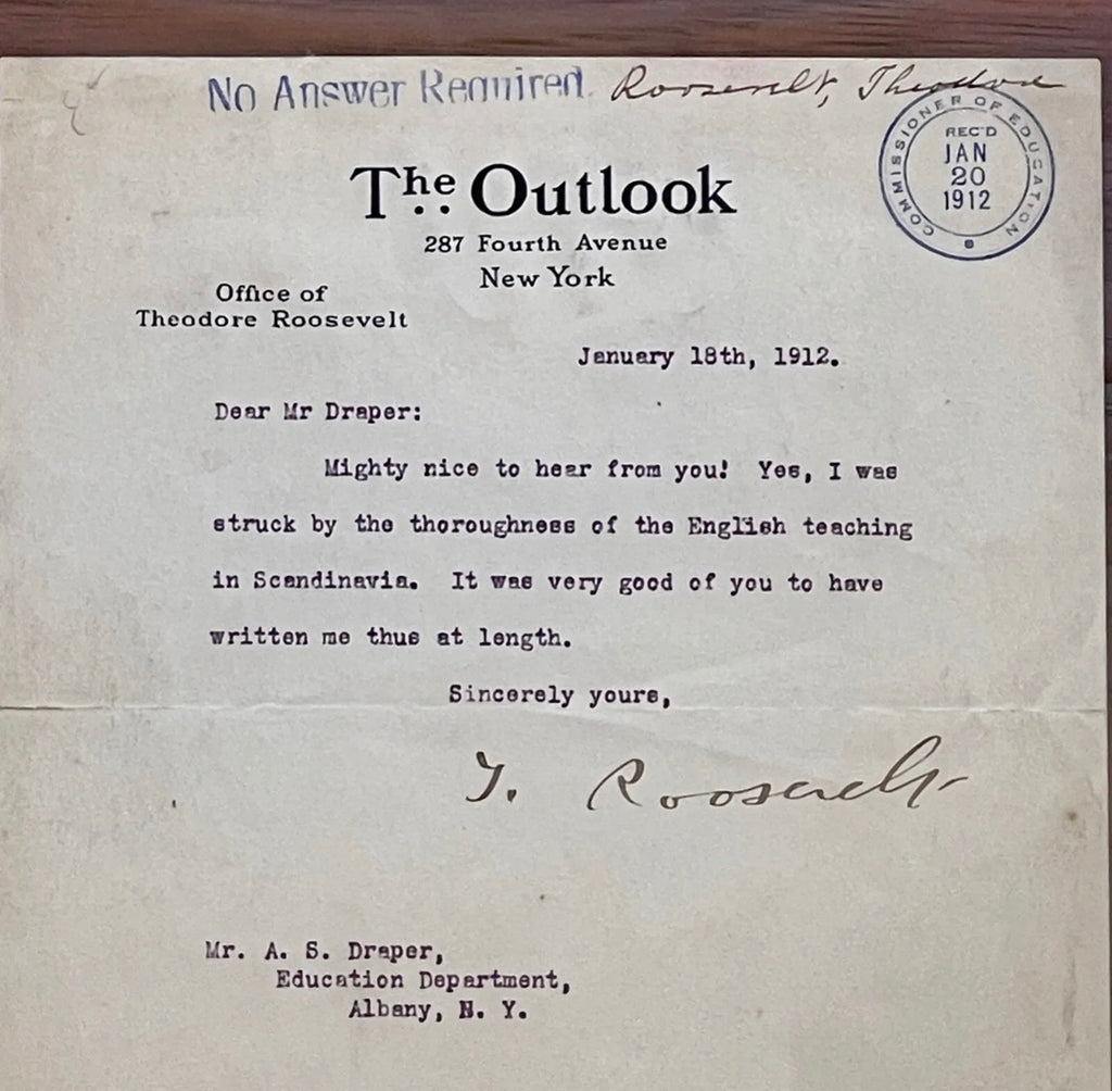 THEODORE ROOSEVELT * PSA/DNA Slabbed * OUTLOOK Autograph Letter Signed