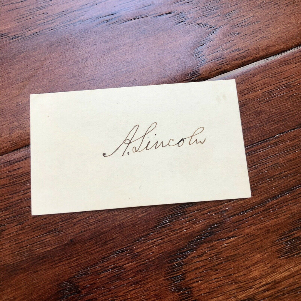 ABRAHAM LINCOLN * JSA LOA * Hand Signed Clean Autograph Card * Strong Provenance