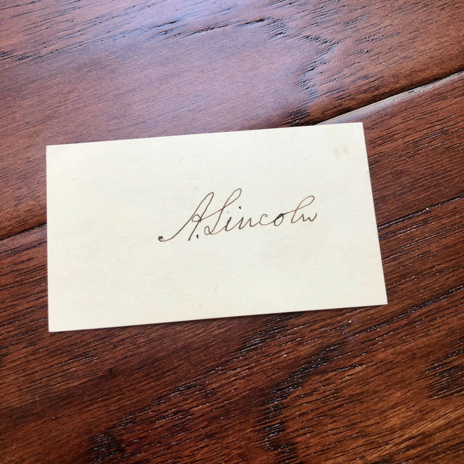 ABRAHAM LINCOLN * JSA LOA * Hand Signed Clean Autograph Card * Strong Provenance