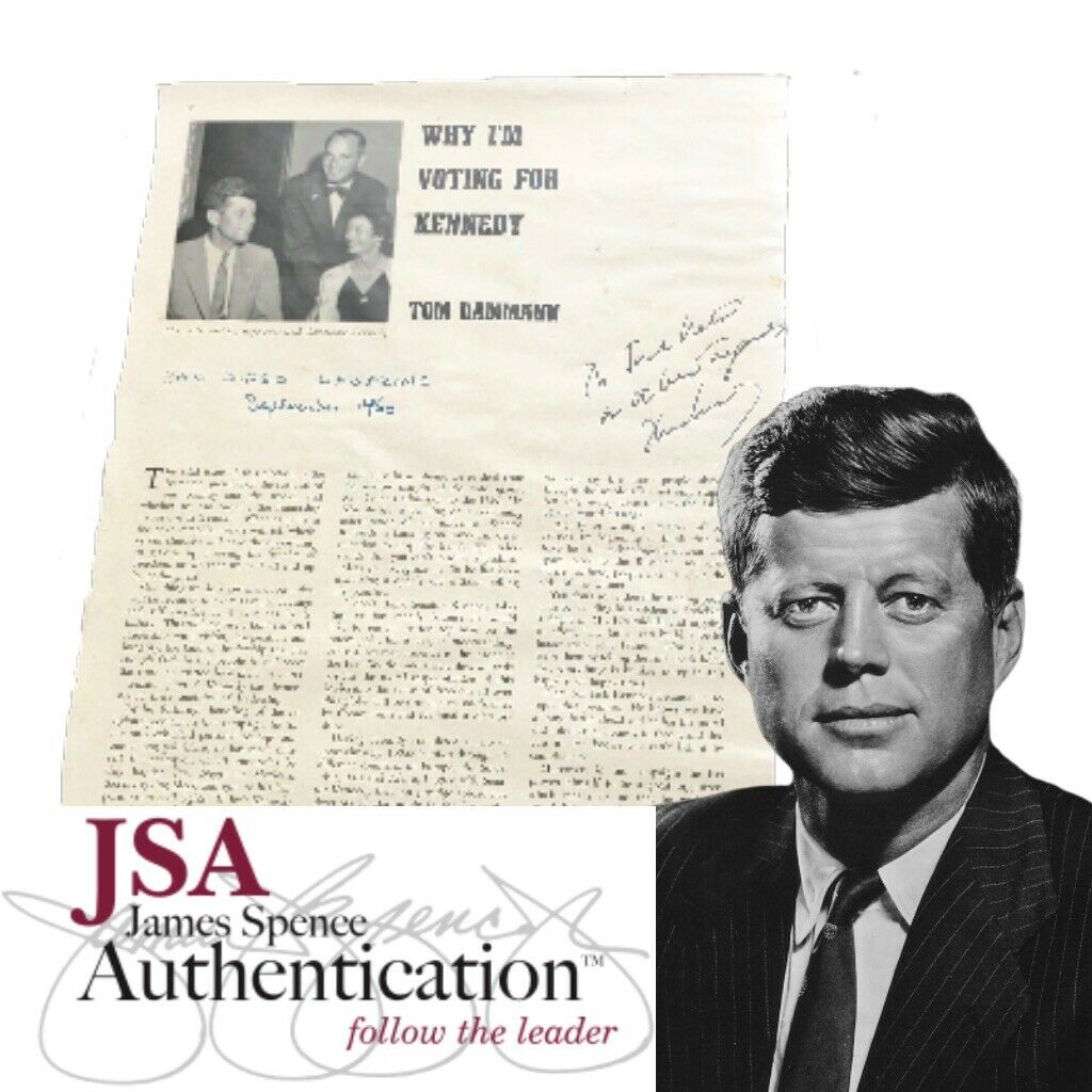 JOHN F. KENNEDY * JSA * 1960 Signed "Voting for Kennedy" Newspaper * Autograph