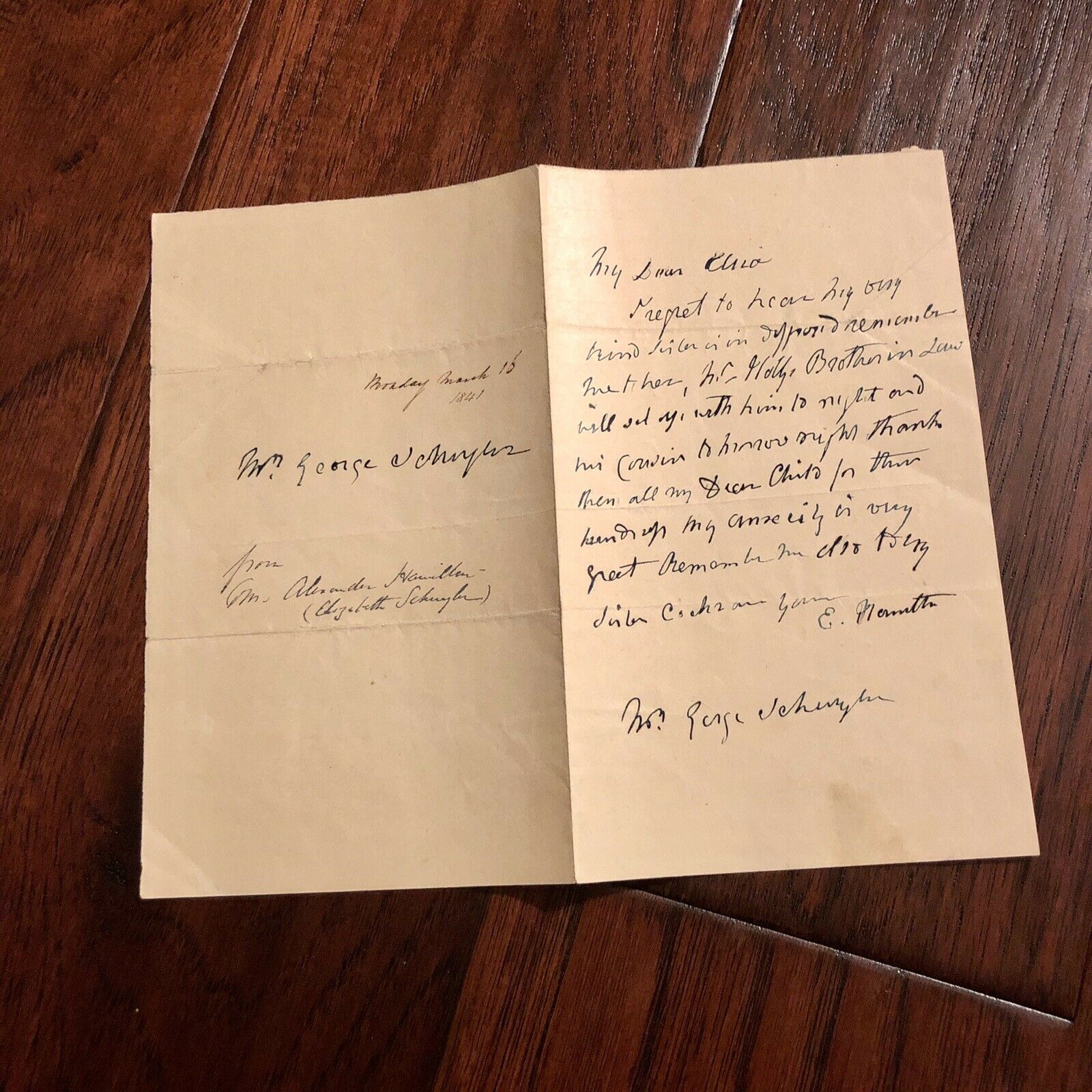 ELIZABETH ELIZA SCHUYLER HAMILTON * JSA LOA * Autograph Letter Signed to Family