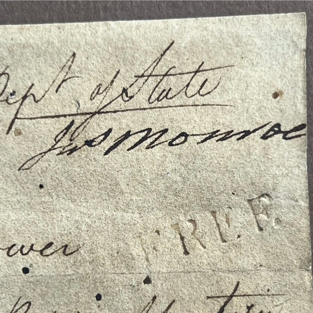 JAMES MONROE * JSA * Signed Free Frank Envelope Autograph As Secretary of State