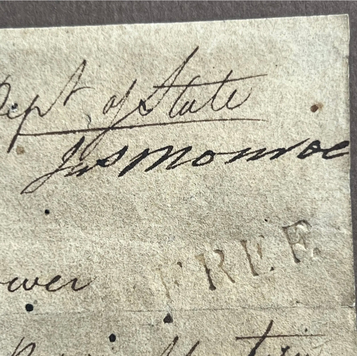 JAMES MONROE * JSA * Signed Free Frank Envelope Autograph As Secretary of State