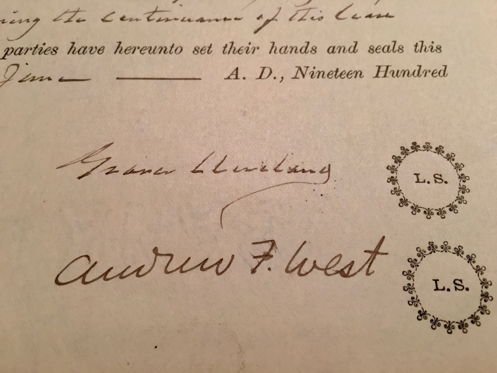 GROVER CLEVELAND * SIGNED 8x AUTOGRAPH Handwritten WESTLAND Lease * President