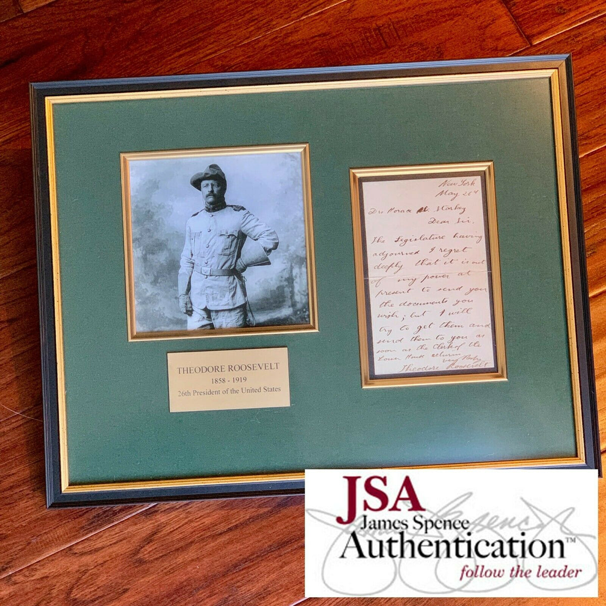 THEODORE ROOSEVELT * JSA LOA * Handwritten AUTOGRAPH Letter SIGNED * President