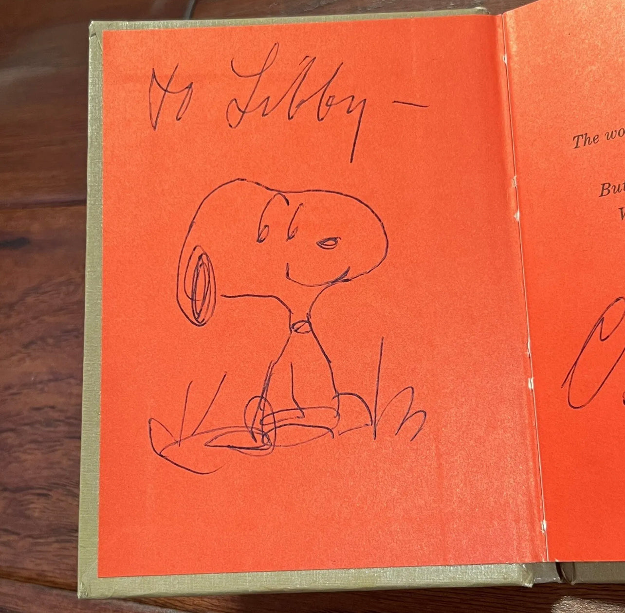 CHARLES M. SCHULZ * PSA/DNA * AUTOGRAPH Drawing SNOOPY Signed Sketch * Lucy Book