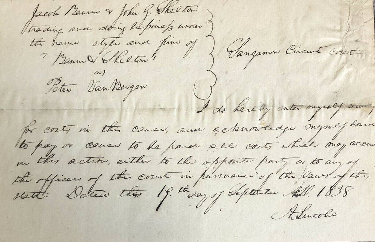 ABRAHAM LINCOLN * PSA/DNA Slabbed * Early Handwritten Autograph Letter Signed *