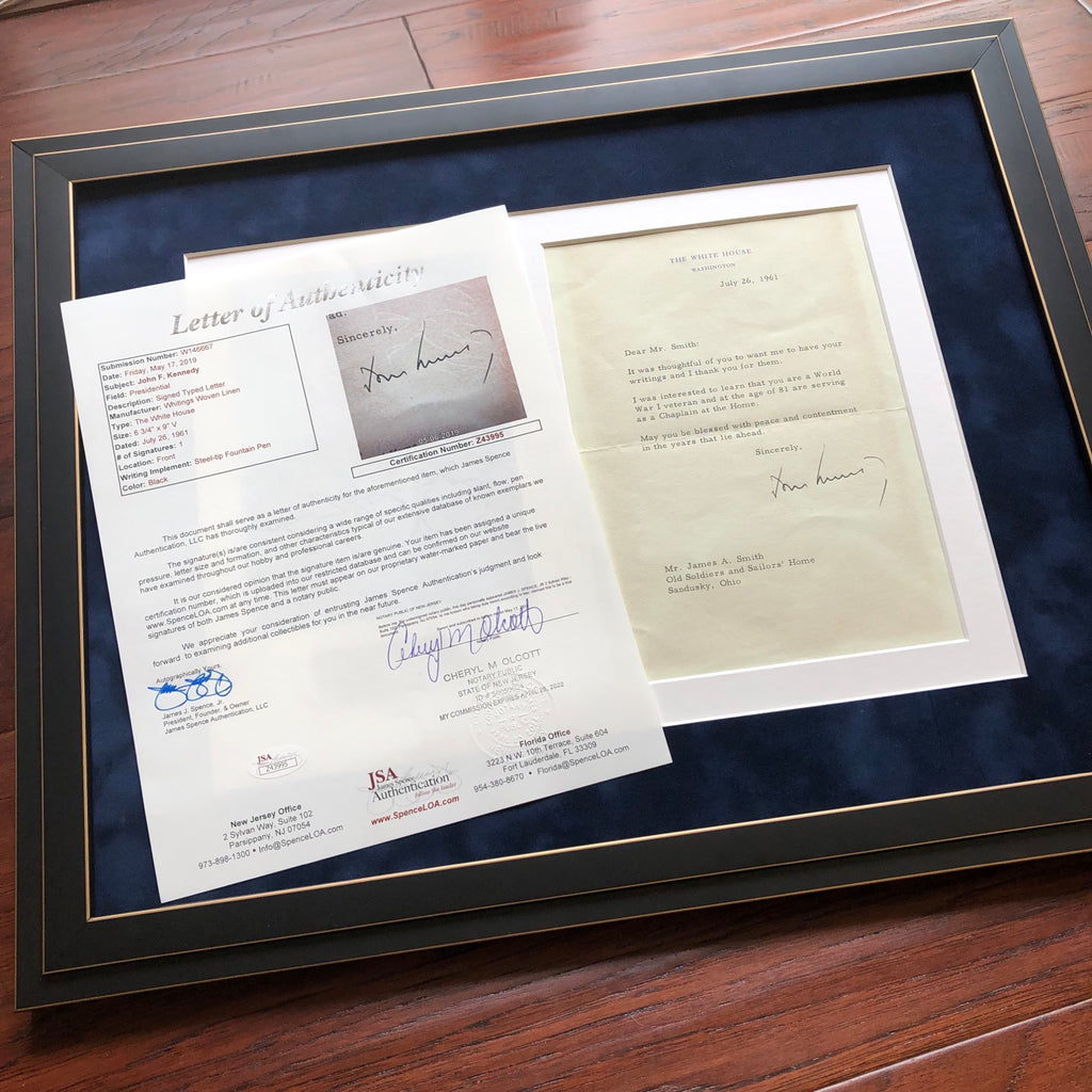 JOHN F. KENNEDY * PSA/DNA * WHITE HOUSE AUTOGRAPH Letter * WWI Veteran