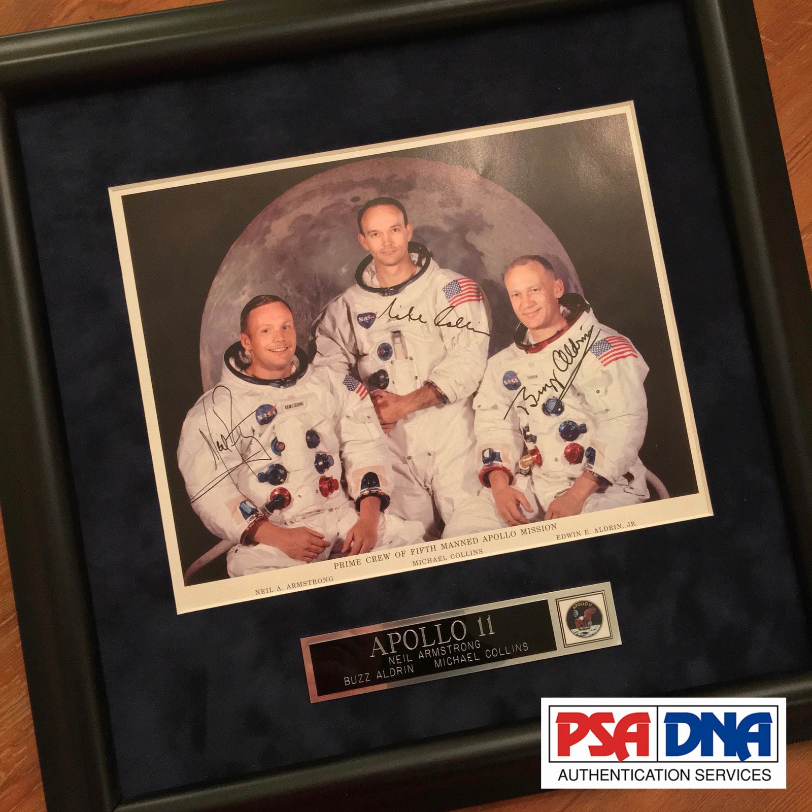 APOLLO 11 CREW SIGNED * PSA/DNA GEM 10/10 UNINSCRIBED autograph NASA LITHOGRAPH