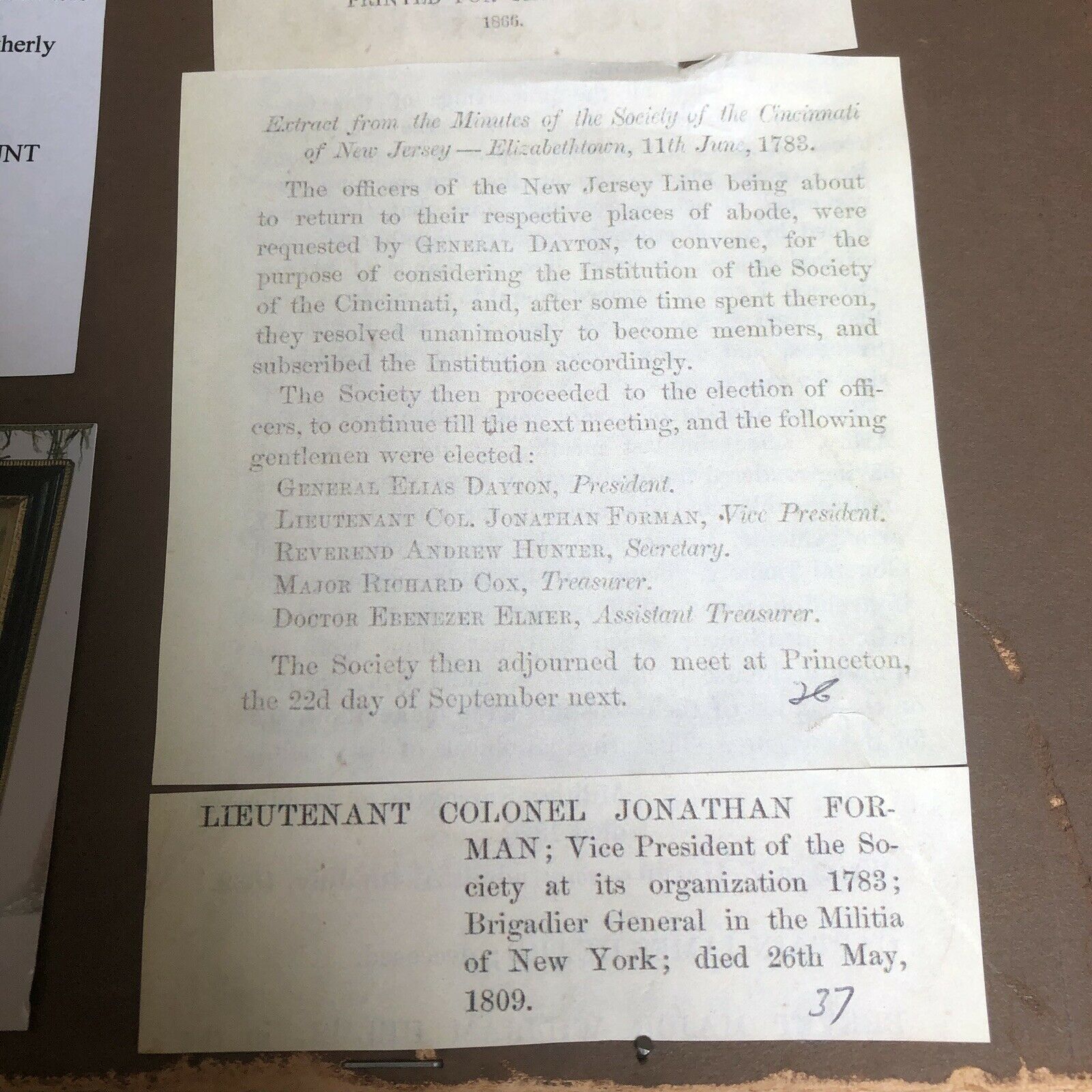 GEORGE WASHINGTON * JSA COA * Signed to VP of Society Cincinnati Autograph *