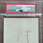 WINSTON S. CHURCHILL * PSA/DNA Slab * Autograph Cut TREASURY Signature SIGNED