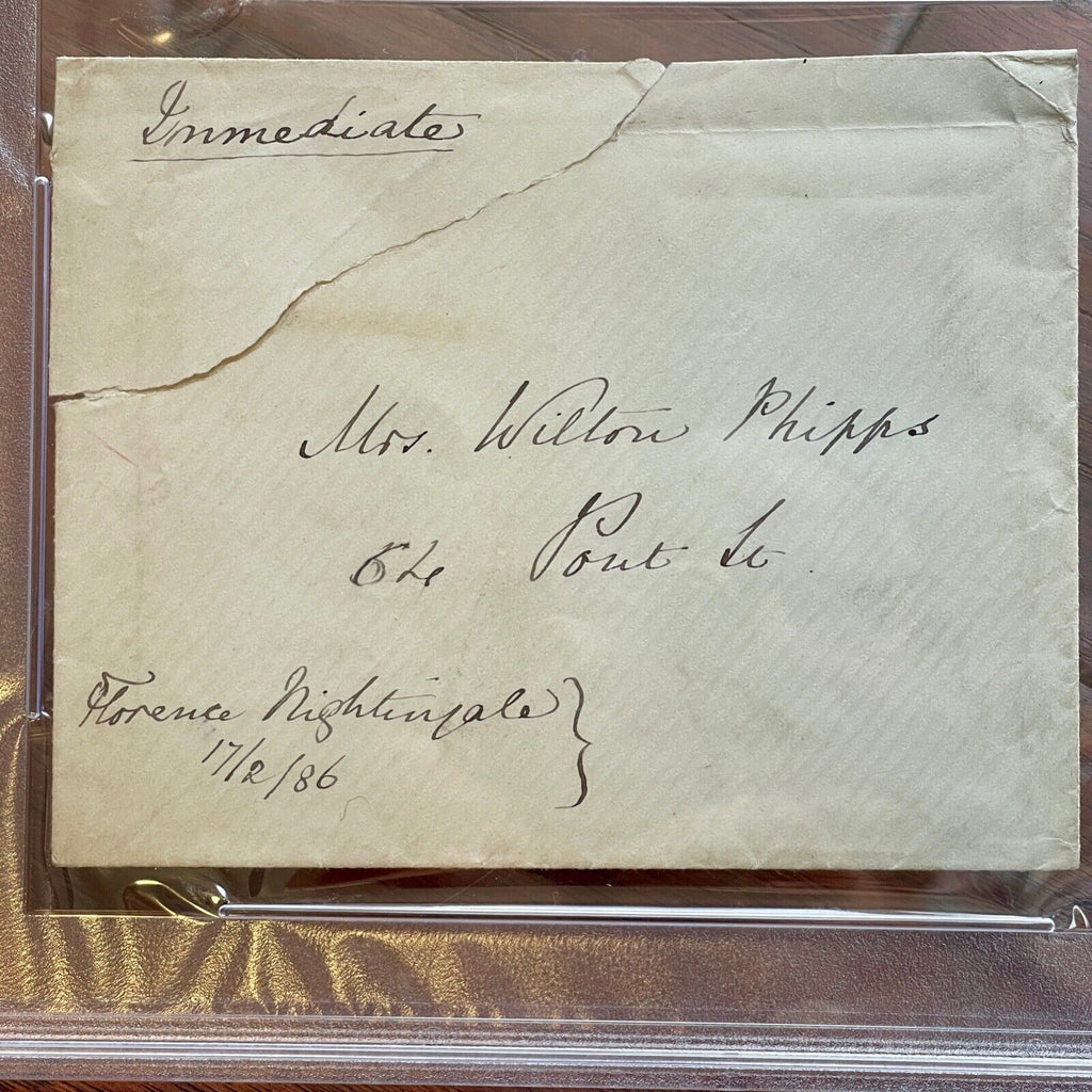 FLORENCE NIGHTINGALE * PSA/DNA * AUTOGRAPH Envelope SIGNED * To Red Cross Member
