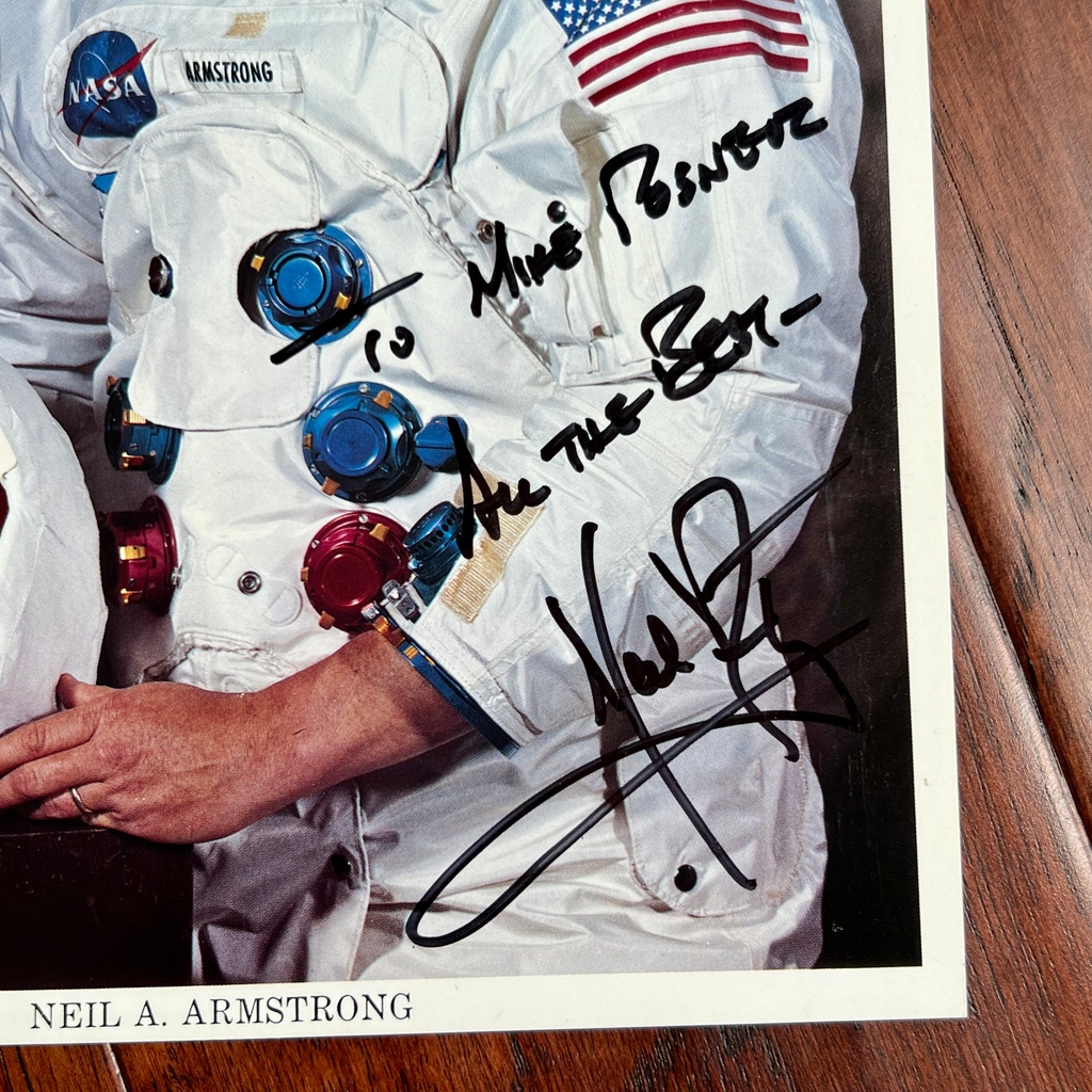NEIL ARMSTRONG * JSA * Bold Signed NASA White Space Suit Photo Autograph