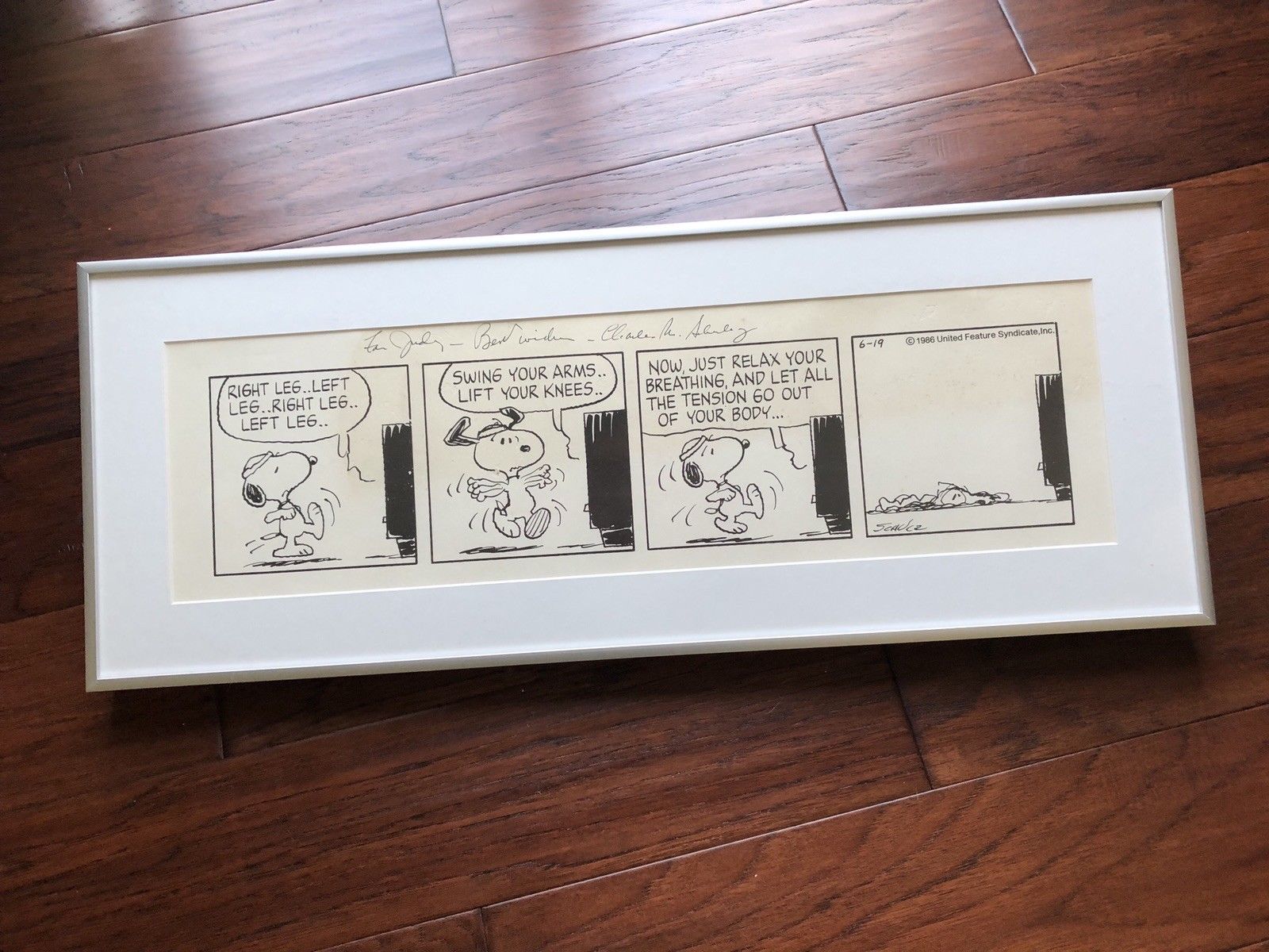 CHARLES M. SCHULZ * Hand Signed SNOOPY ARTWORK * Peanuts Autograph Comic Strip