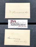 THEODORE ROOSEVELT + GROVER CLEVELAND Autograph Cards * JSA COA