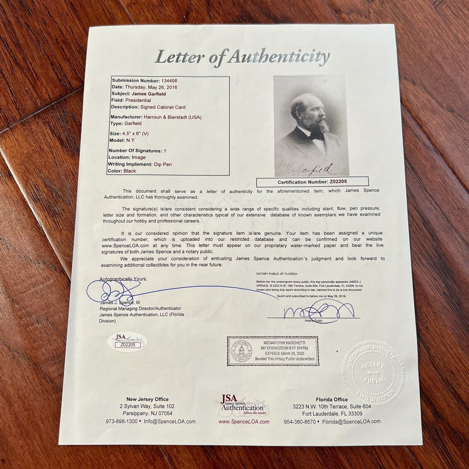 JAMES A. GARFIELD * JSA LOA * Signed Cabinet Card Photograph Autograph