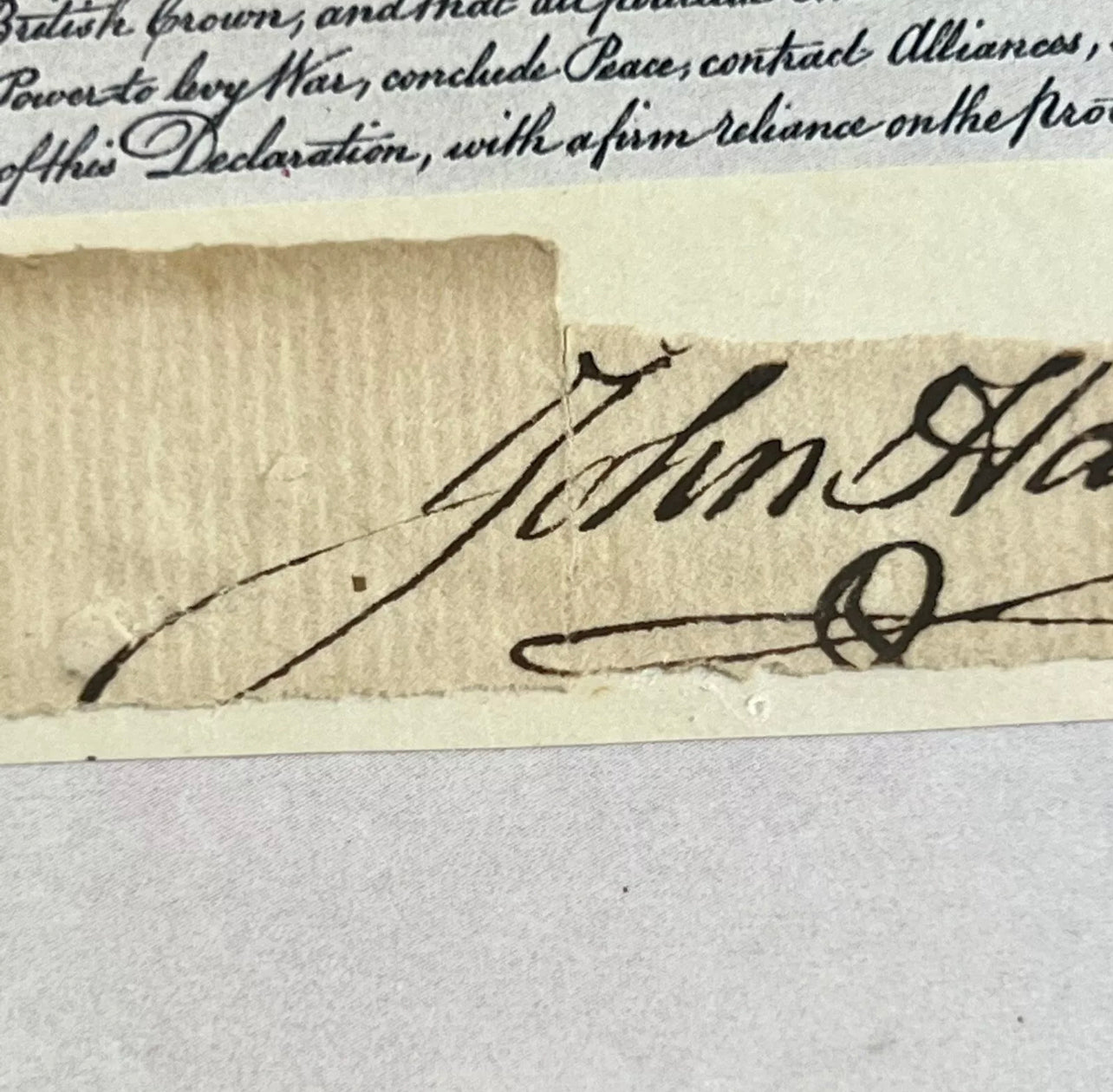 JOHN HANCOCK * PSA * Autograph Signed Souvenir Declaration of Independence