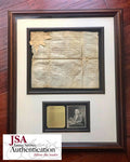 BENJAMIN FRANKLIN * JSA LOA * AUTOGRAPH PA Land Grant Display SIGNED * Ben