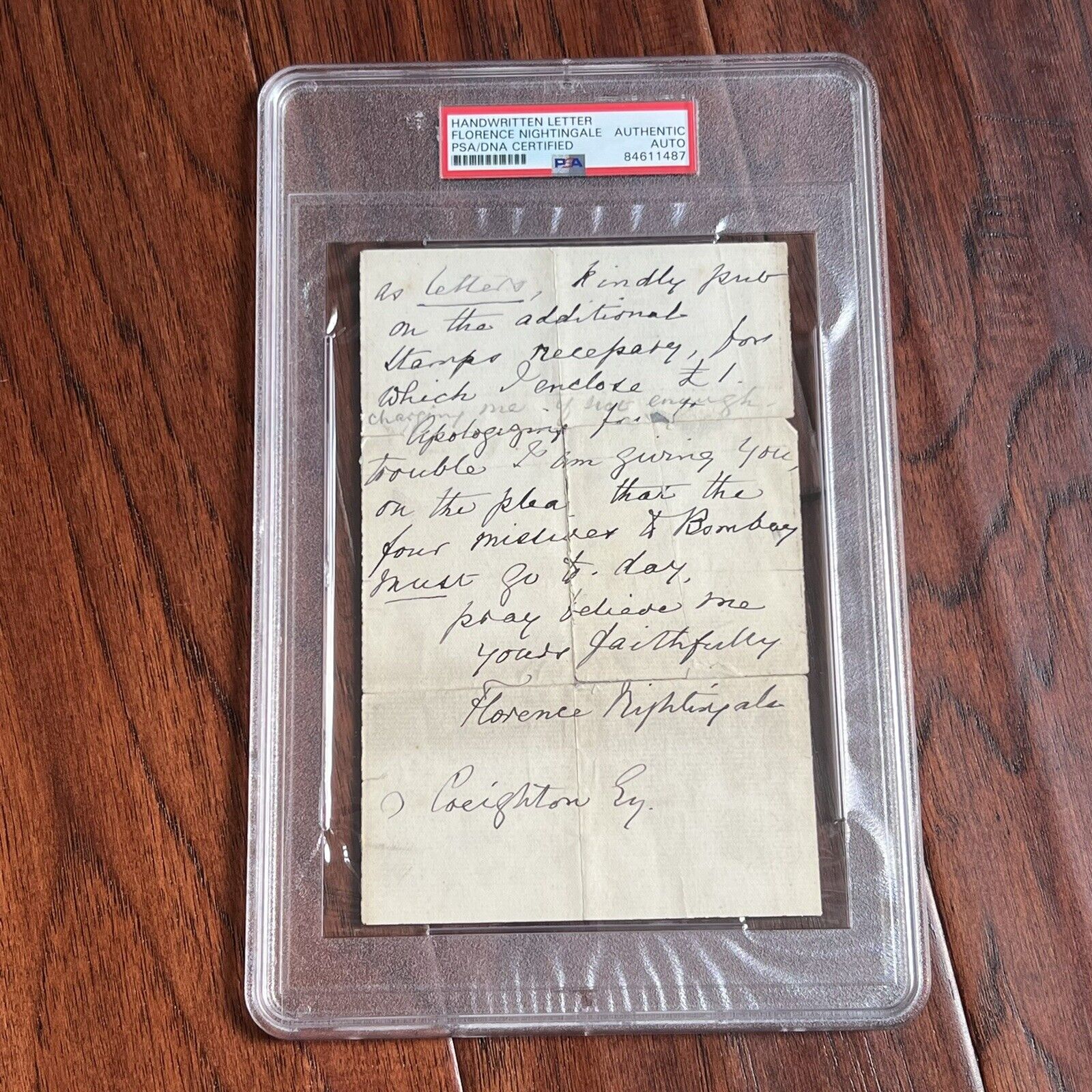 FLORENCE NIGHTINGALE * PSA/DNA * Scarce Full Signature Autograph Letter Signed