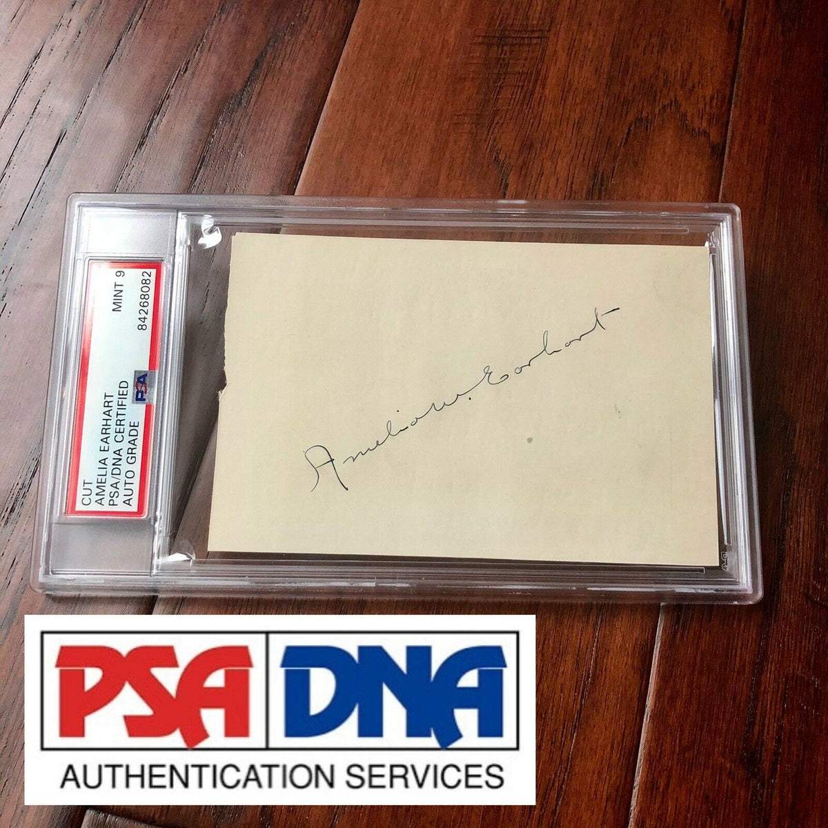 AMELIA EARHART * PSA/DNA Mint 9 * Encapsulated Autograph Full Signature Signed *