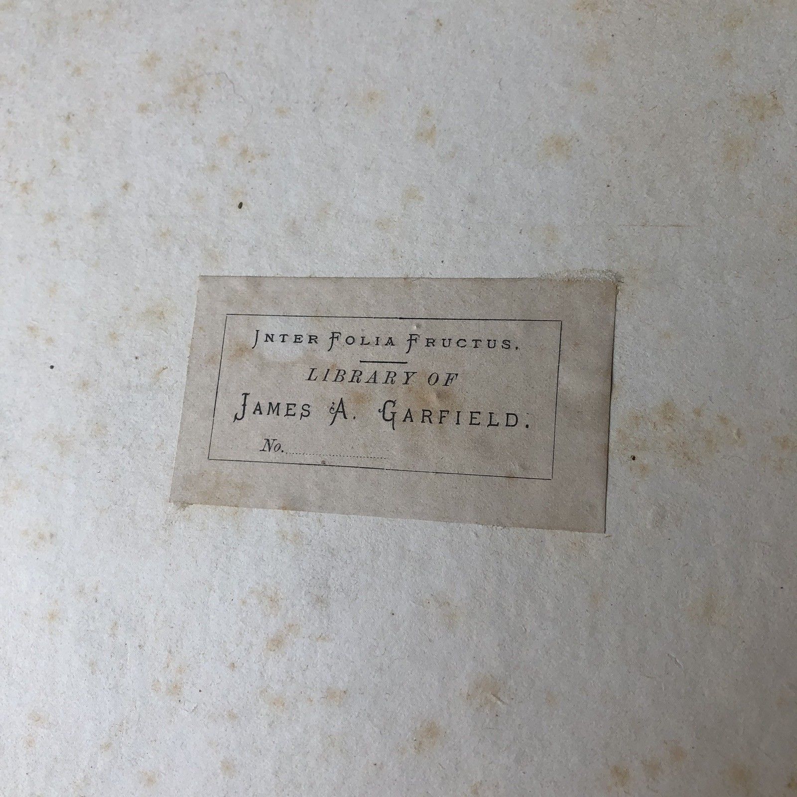 JAMES A. GARFIELD * Personally OWNED BOOK with the Presidents Bookplate * 1874