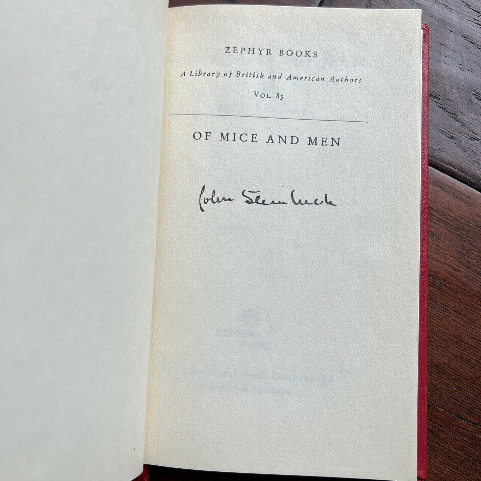 JOHN STEINBECK * JSA LOA * Hand-Signed Copy Of Mice And Men Autograph