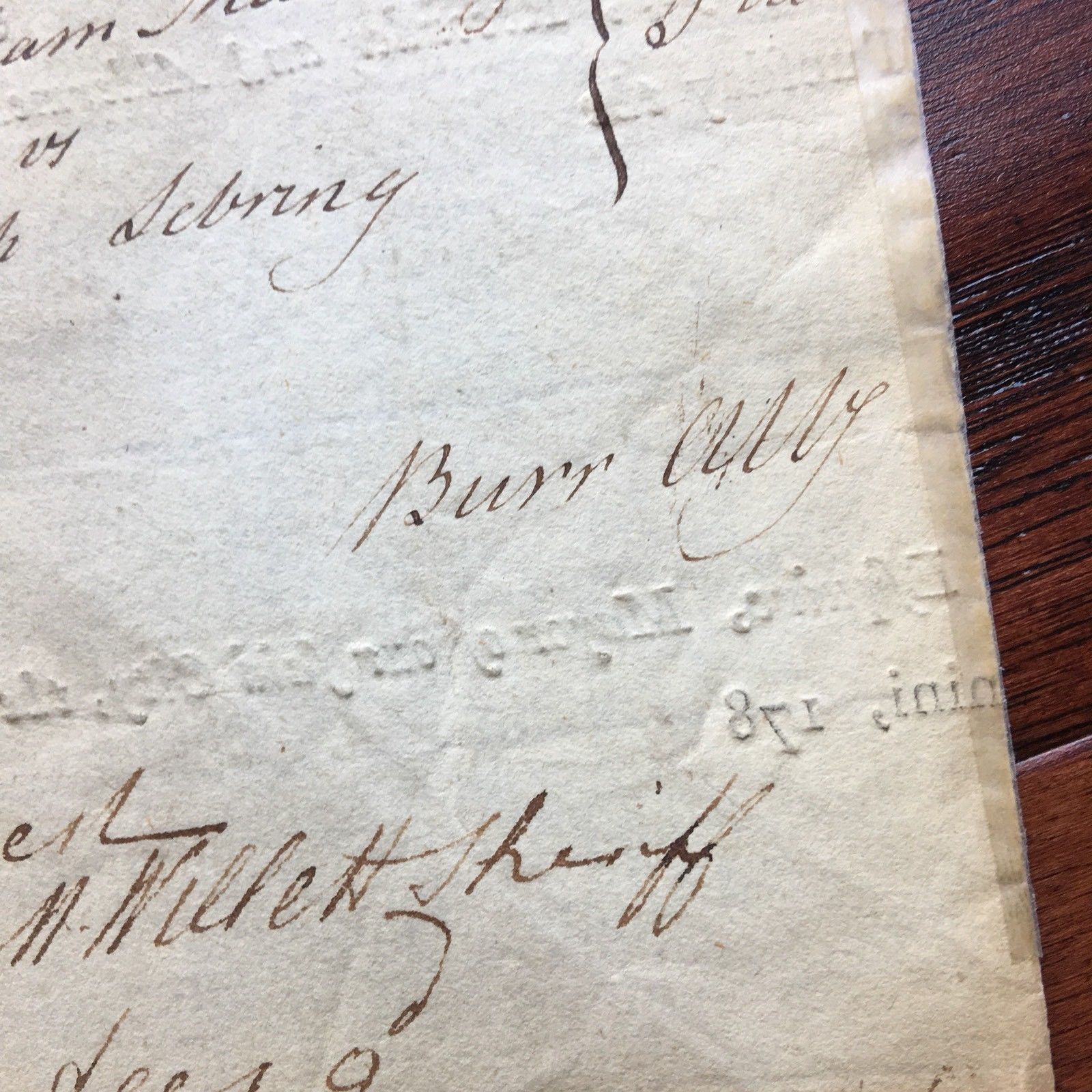 AARON BURR * Autograph HAND SIGNED EARLY Legal Doc * Dueled ALEXANDER HAMILTON