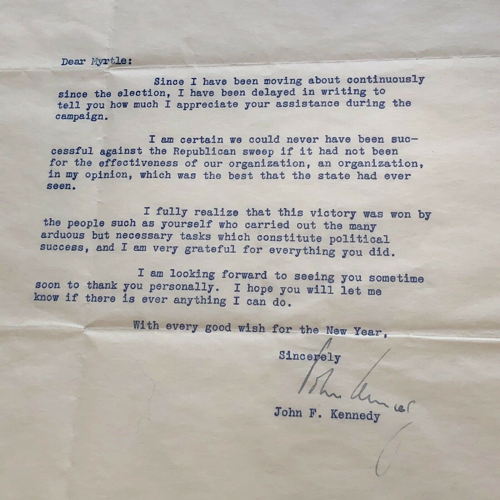 JOHN F KENNEDY * JSA LOA * Authentic Senate Autograph Letter Signed * JFK