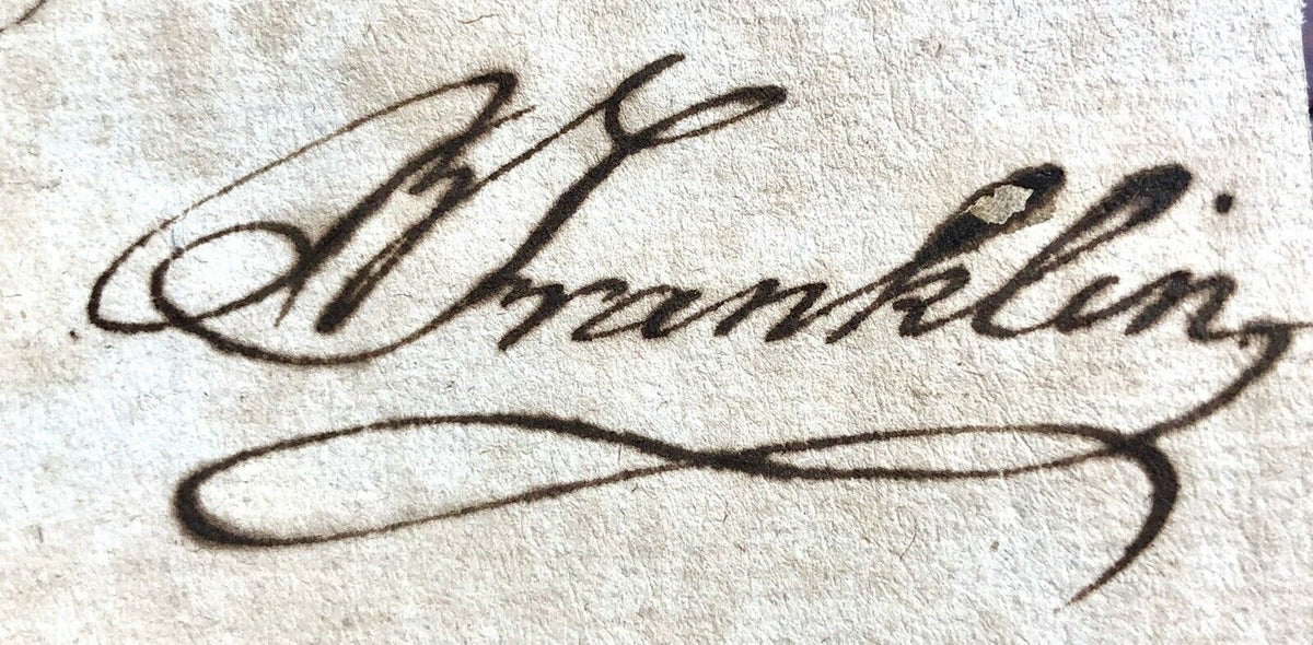 BENJAMIN FRANKLIN * BAS * Signed 1783 Declaration of Independence Book Autograph
