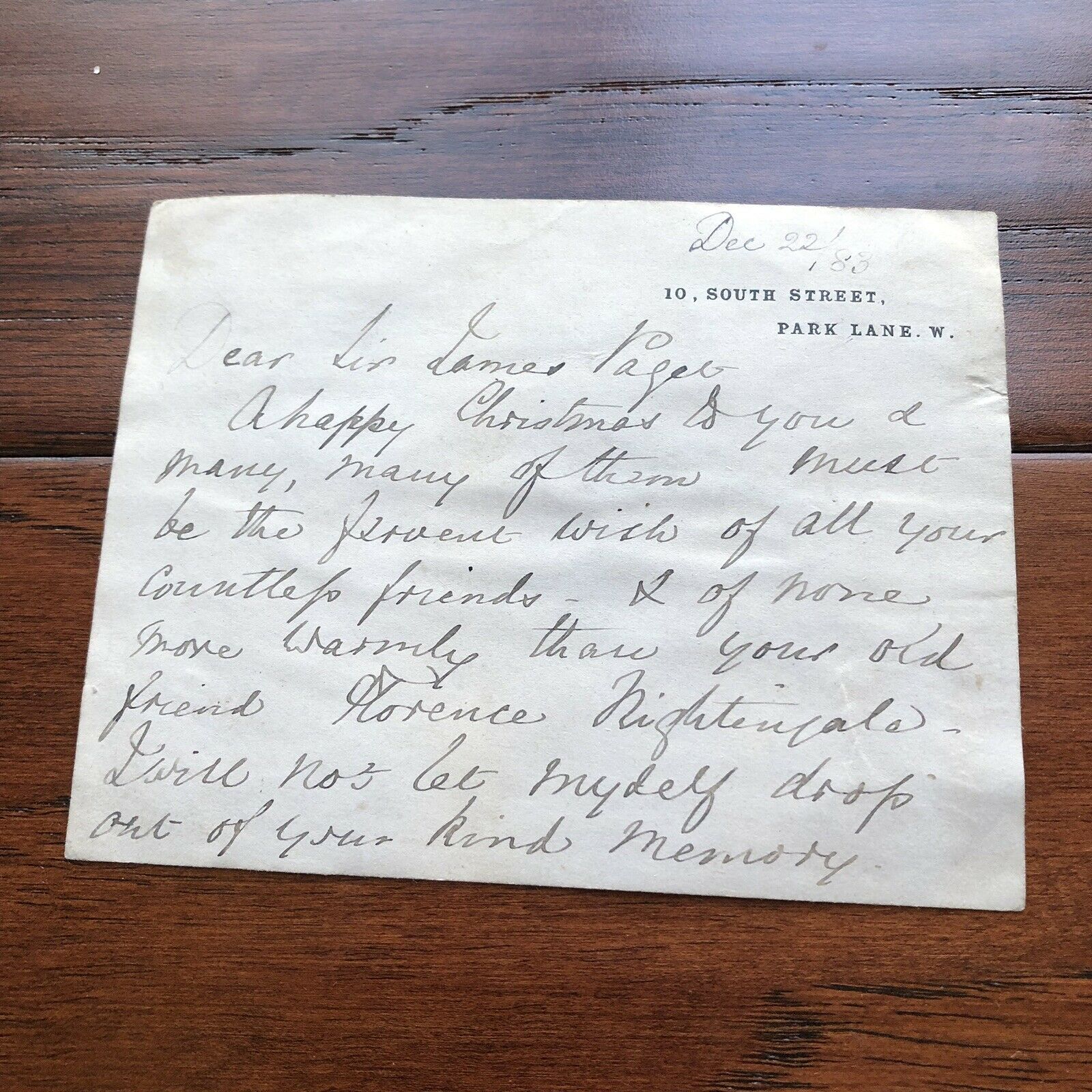 FLORENCE NIGHTINGALE * Desirable HAND SIGNED Autograph Letter To Surgeon *