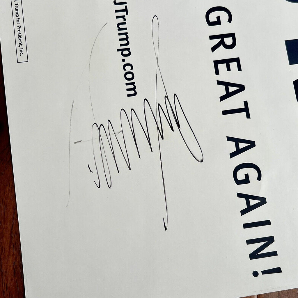 DONALD TRUMP * JSA * Signed Make America Great Again Campaign Autograph Poster