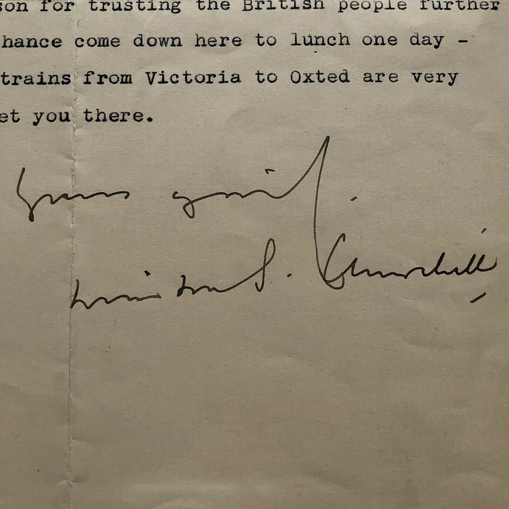 WINSTON S CHURCHILL * JSA LOA * Signed Letter RE "Drunkeness in UK" Autograph *