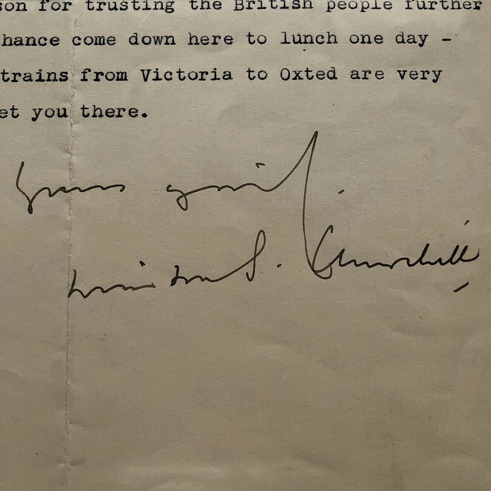 WINSTON S CHURCHILL * JSA LOA * Signed Letter RE "Drunkeness in UK" Autograph *