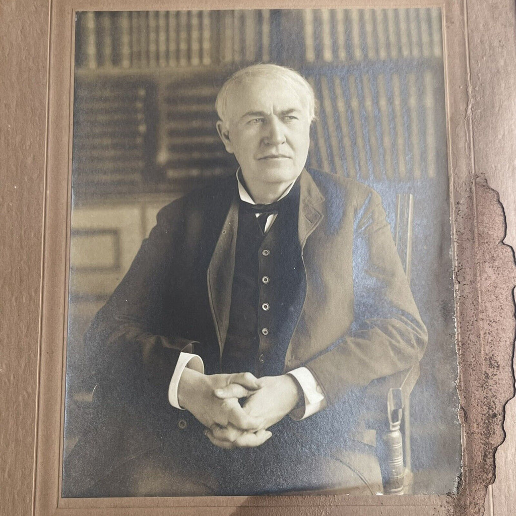 THOMAS EDISON * JSA LOA * Autograph Photo Signed on the Mat