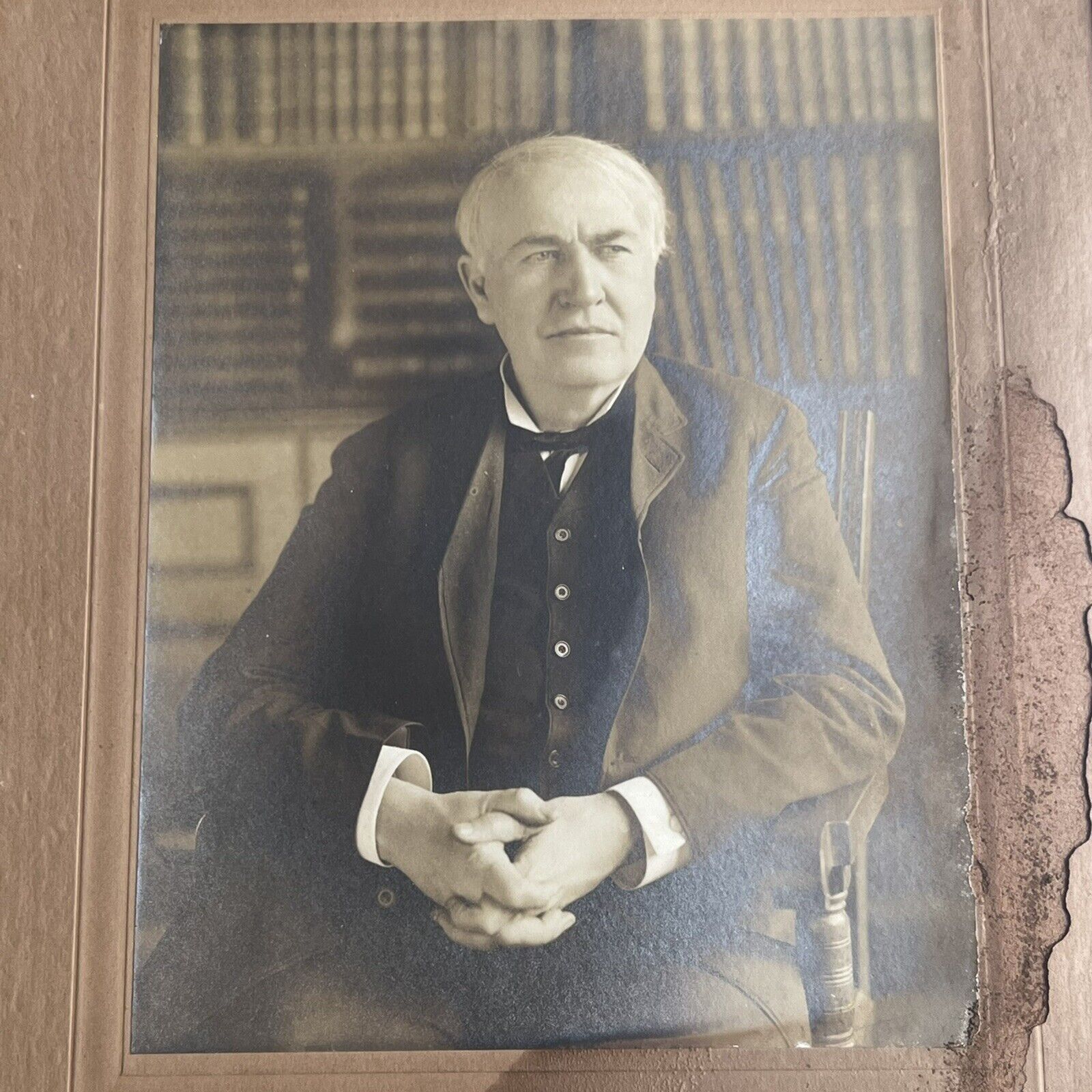 THOMAS EDISON * JSA LOA * Autograph Photo Signed on the Mat