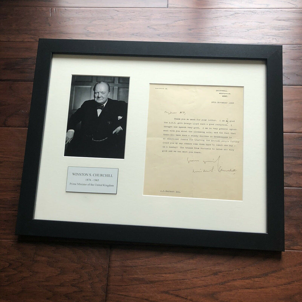 WINSTON S CHURCHILL * JSA LOA * Signed Letter RE "Drunkeness in UK" Autograph *