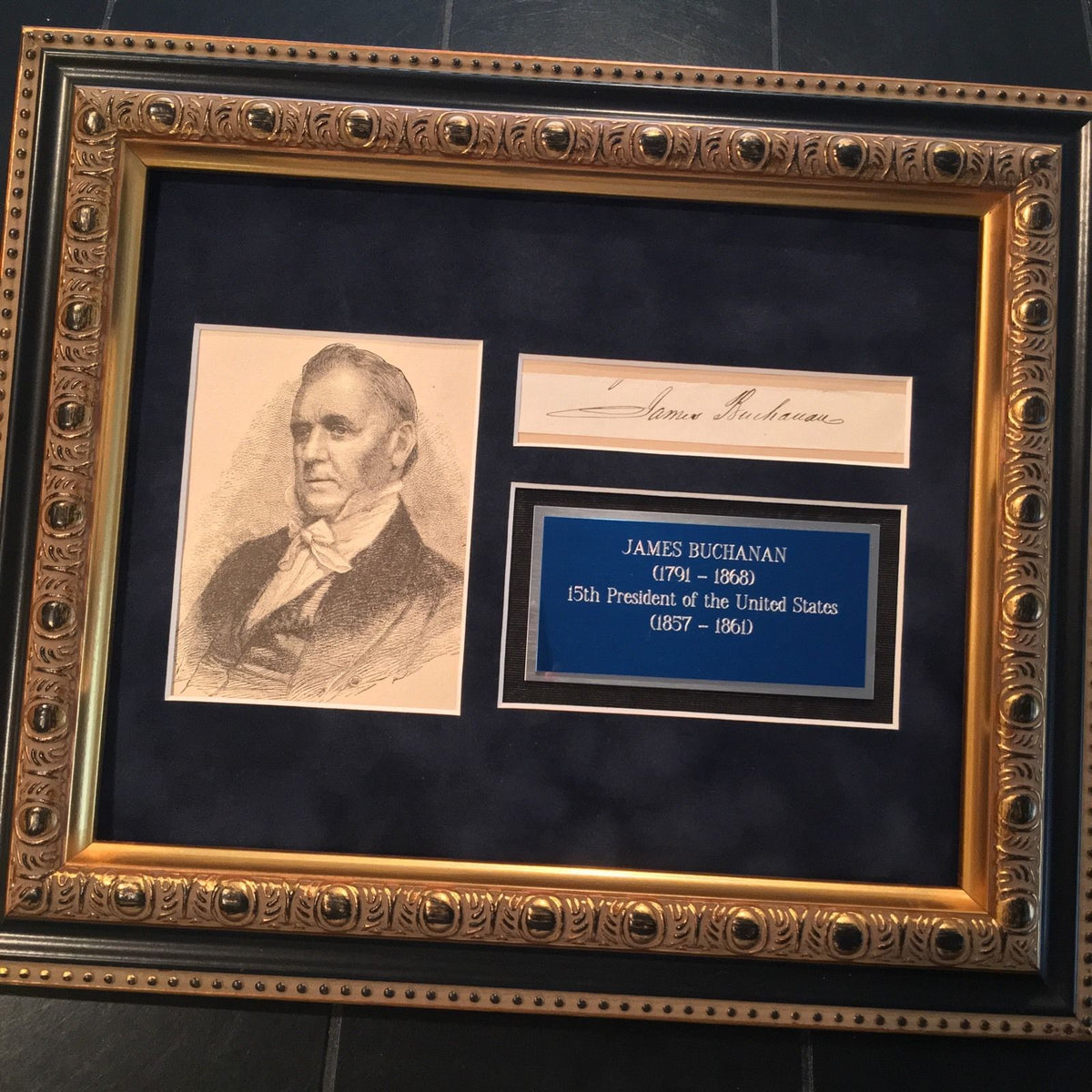 President JAMES BUCHANAN Scarce Cut Signature AUTOGRAPH SIGNED * Civil War