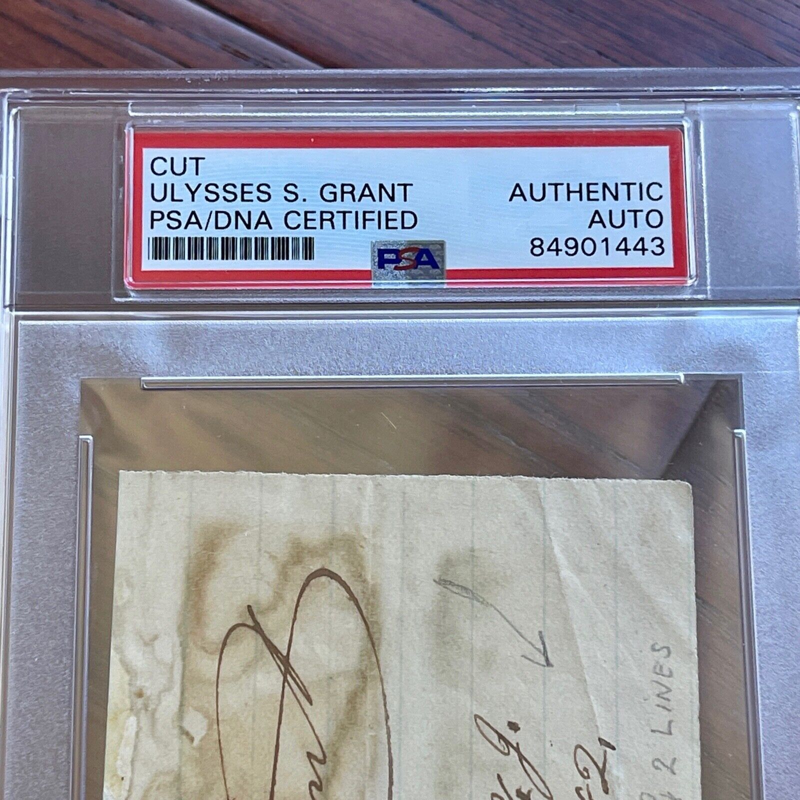 ULYSSES S. GRANT * PSA/DNA Slabbed * AUTOGRAPH Signature SIGNED Long Branch, NJ