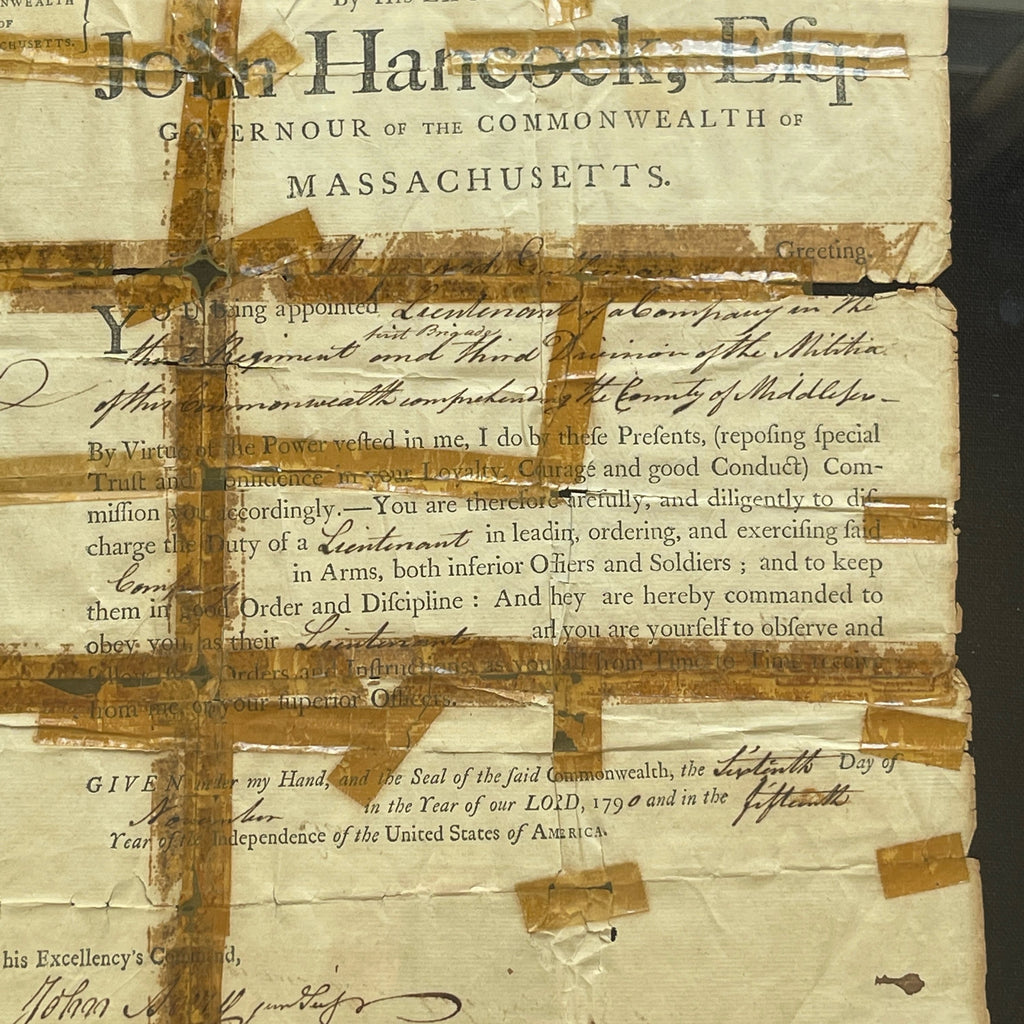 JOHN HANCOCK * PSA/DNA * Signed Militia Appointment Autograph Full Signature