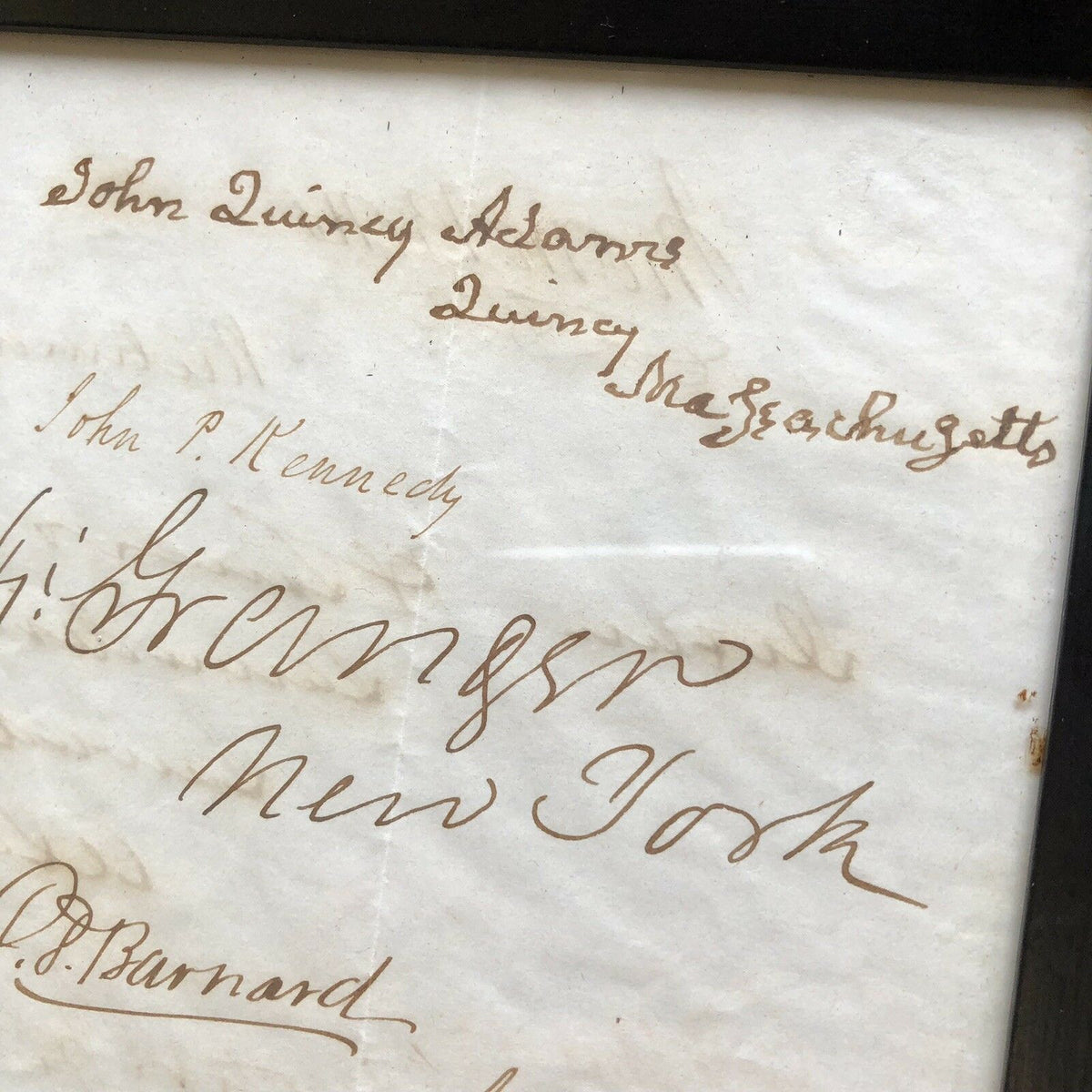 JOHN QUINCY ADAMS & MILLARD FILLMORE + Others * Hand Signed Autograph Pages *